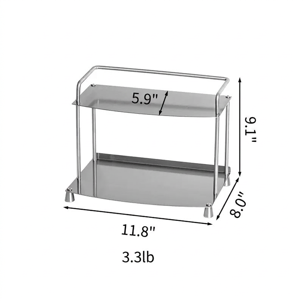 Modern Stainless Steel Arc Countertop Organizer