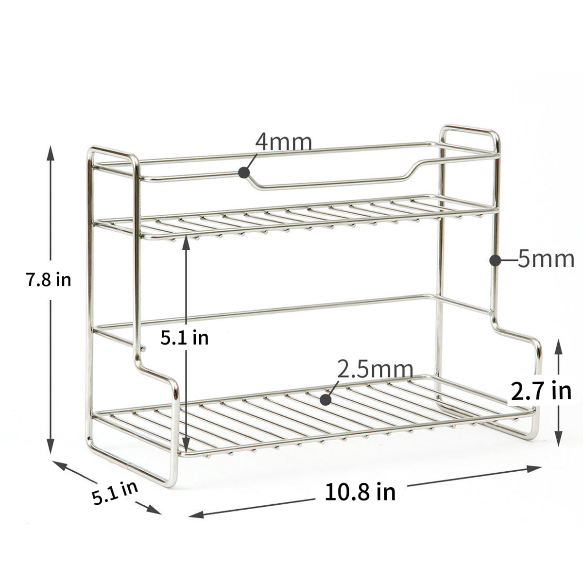 L-Shaped Stainless Steel Storage Rack