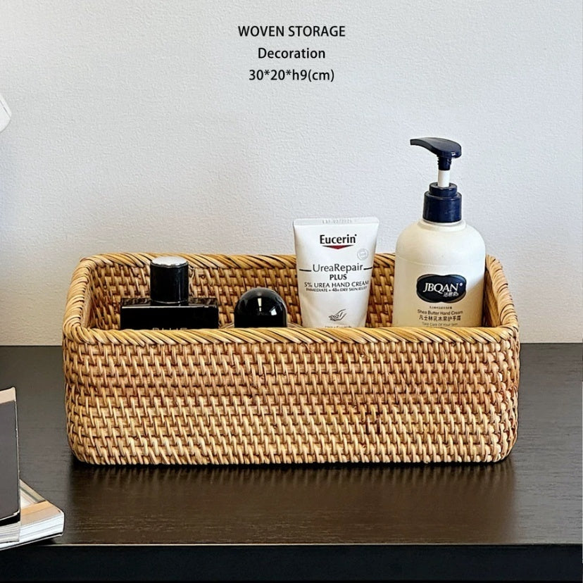 Handcrafted Rattan Wicker Storage & Decorative Basket