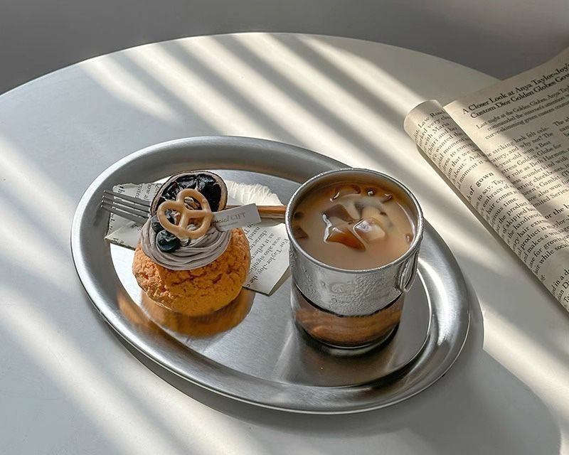 Minimalist Stainless Steel Oval Tray