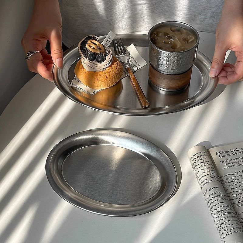 Minimalist Stainless Steel Oval Tray