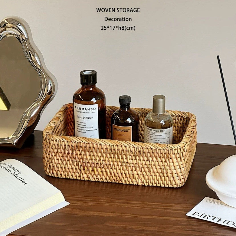 Handcrafted Rattan Wicker Storage & Decorative Basket