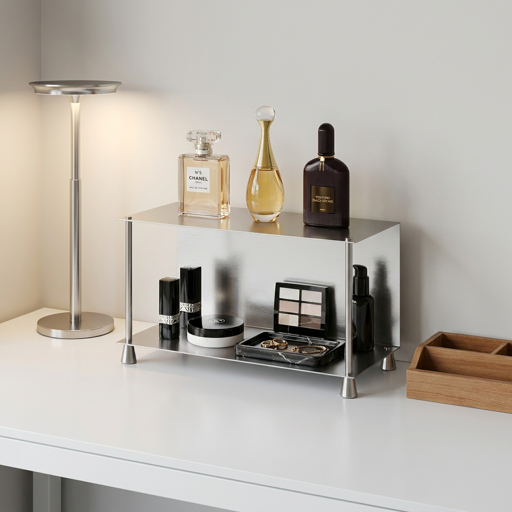 Minimalist Stainless Steel 2-Tier Countertop Shelf