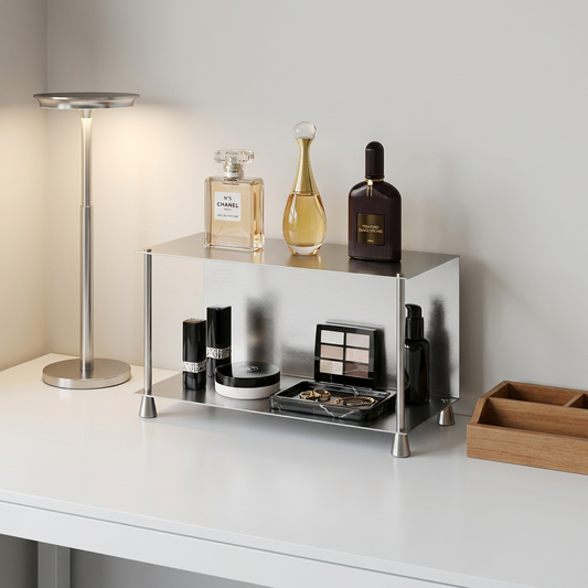 Minimalist Stainless Steel 2-Tier Countertop Shelf