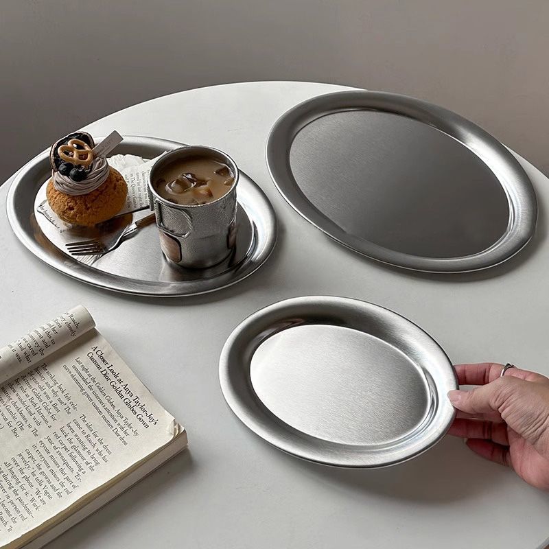 Minimalist Stainless Steel Oval Tray