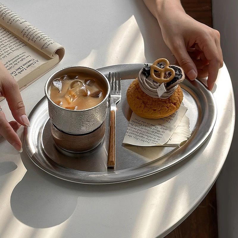 Minimalist Stainless Steel Oval Tray