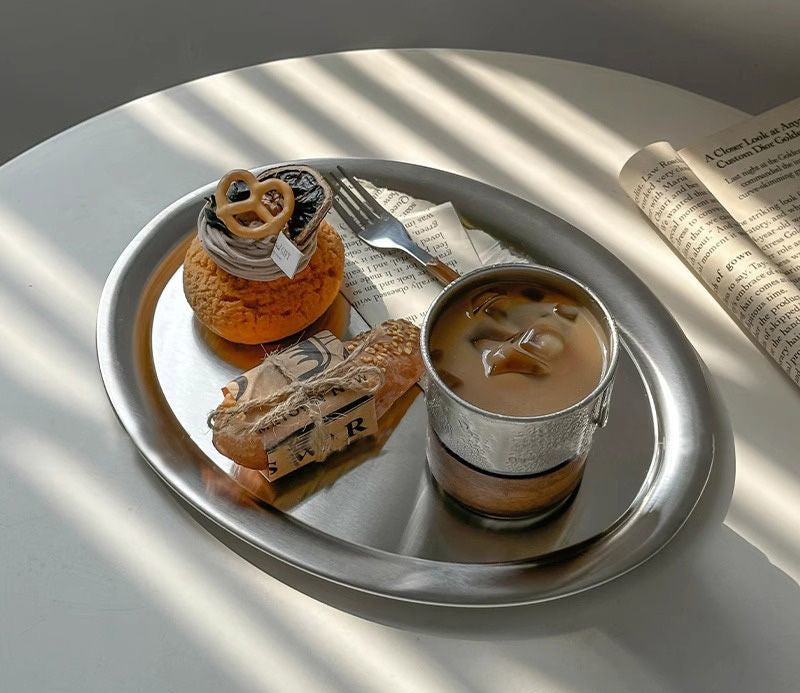 Minimalist Stainless Steel Oval Tray