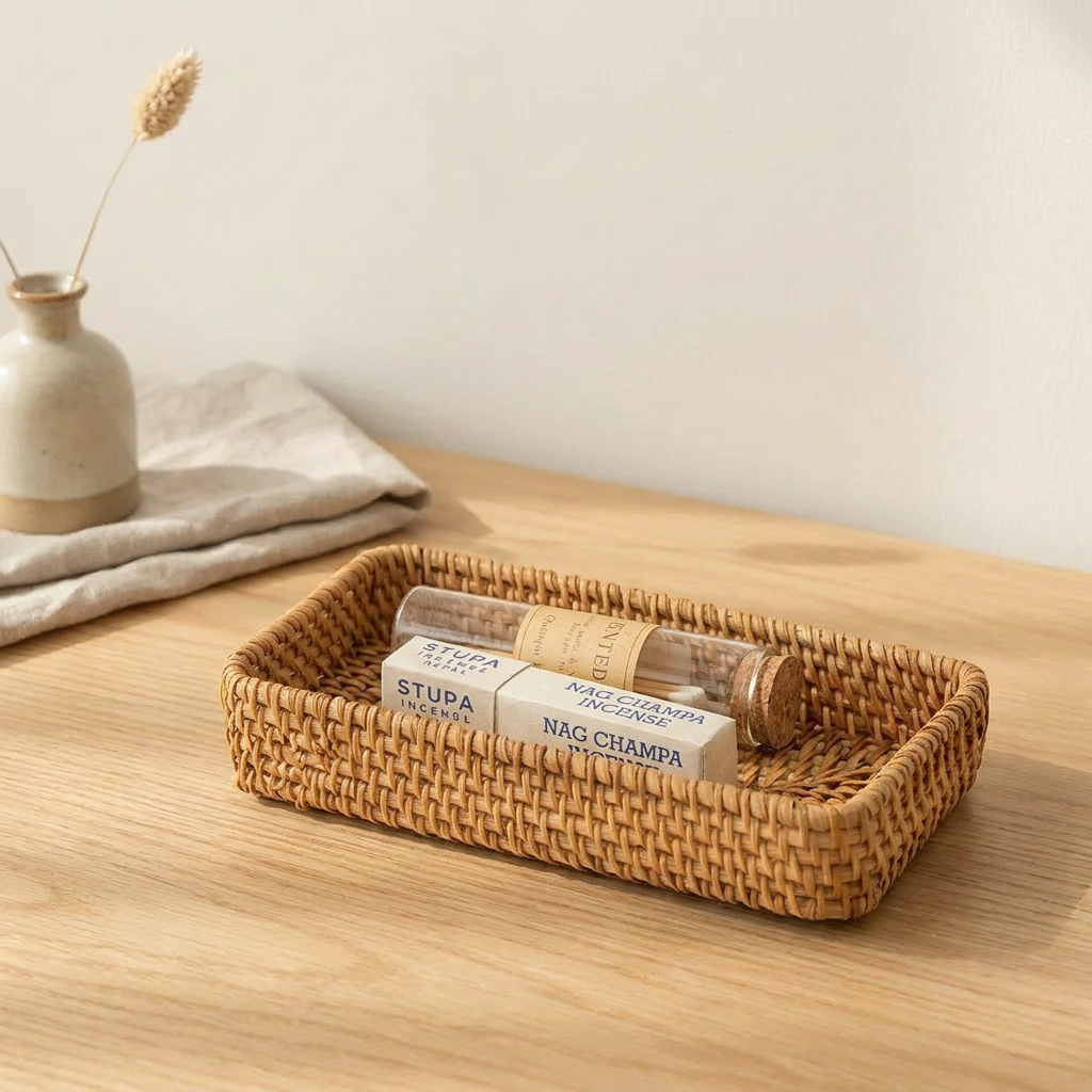 Handcrafted Rattan Wicker Storage & Decorative Basket