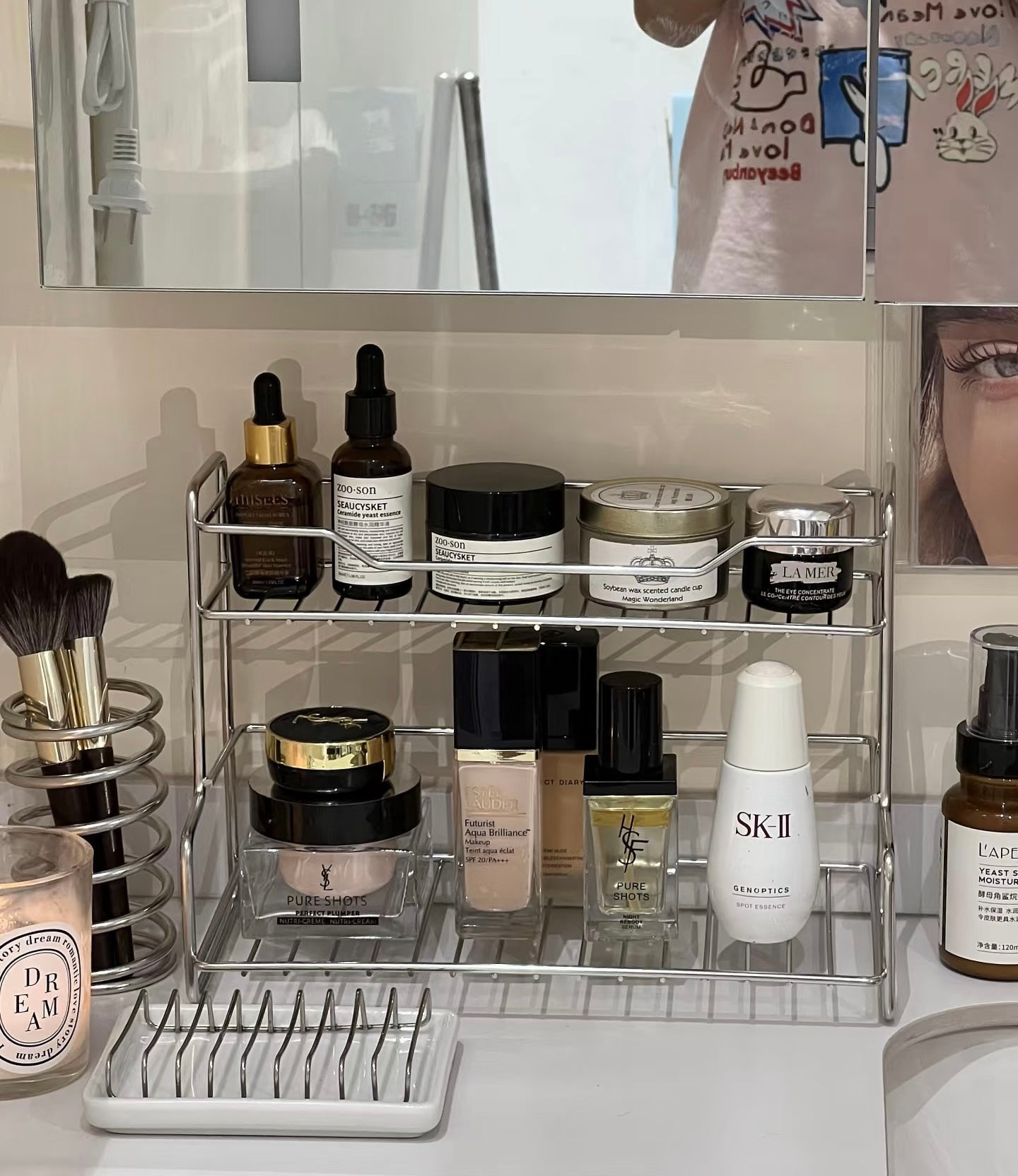 L-Shaped Stainless Steel Storage Rack