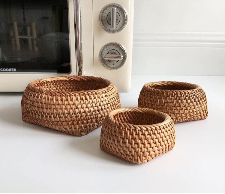 Handcrafted Rattan Mini  Storage basket