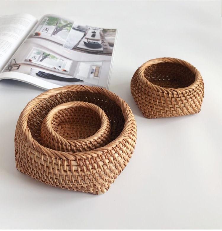 Handcrafted Rattan Mini  Storage basket