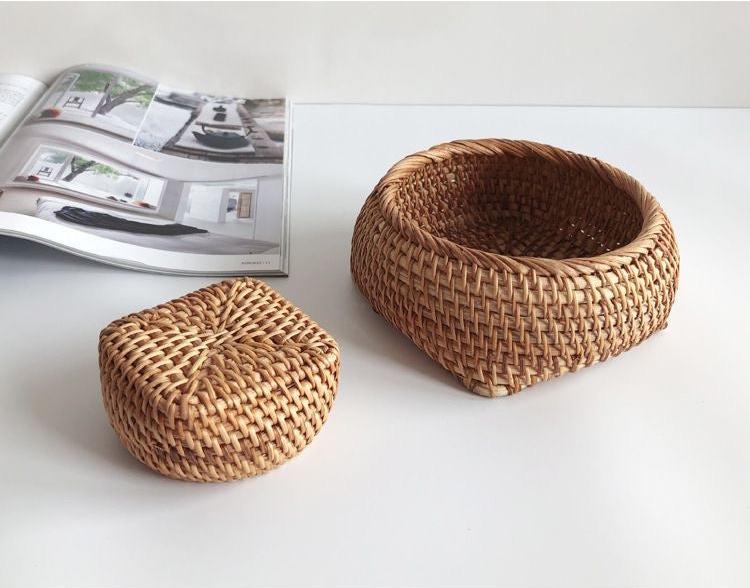 Handcrafted Rattan Mini  Storage basket