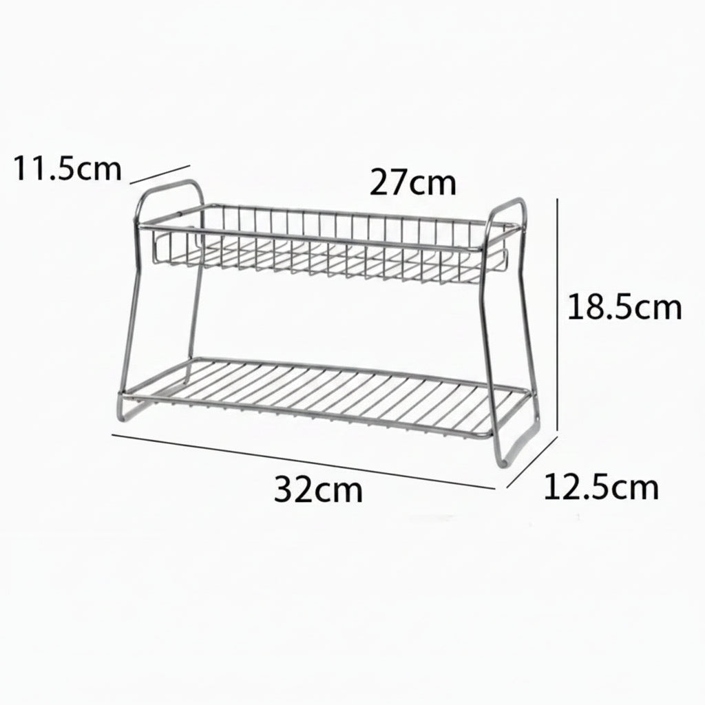 2-Tier Stainless Steel Storage Rack