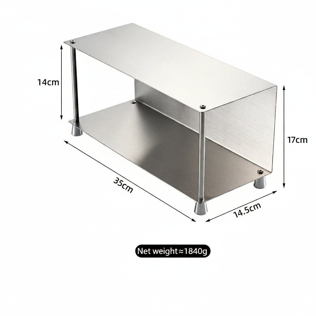 Minimalist Stainless Steel 2-Tier Countertop Shelf