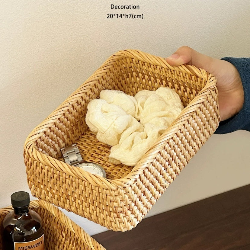Handcrafted Rattan Wicker Storage & Decorative Basket
