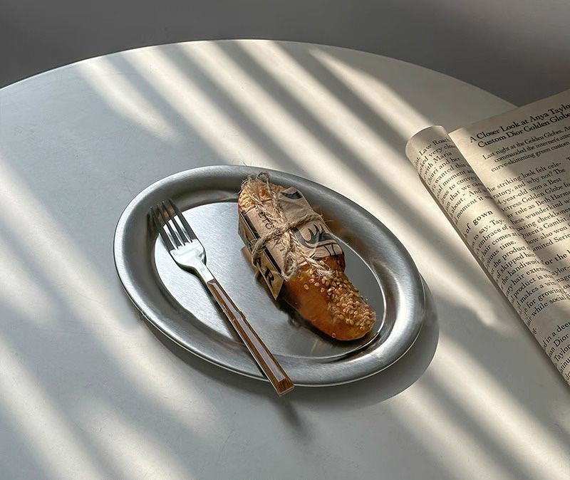 Minimalist Stainless Steel Oval Tray