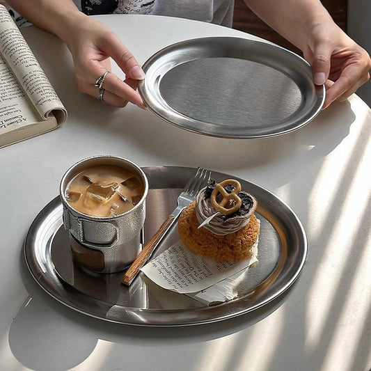 Minimalist Stainless Steel Oval Tray