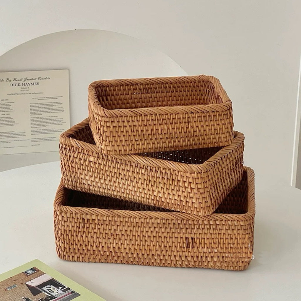 Handcrafted Rattan Wicker Storage & Decorative Basket