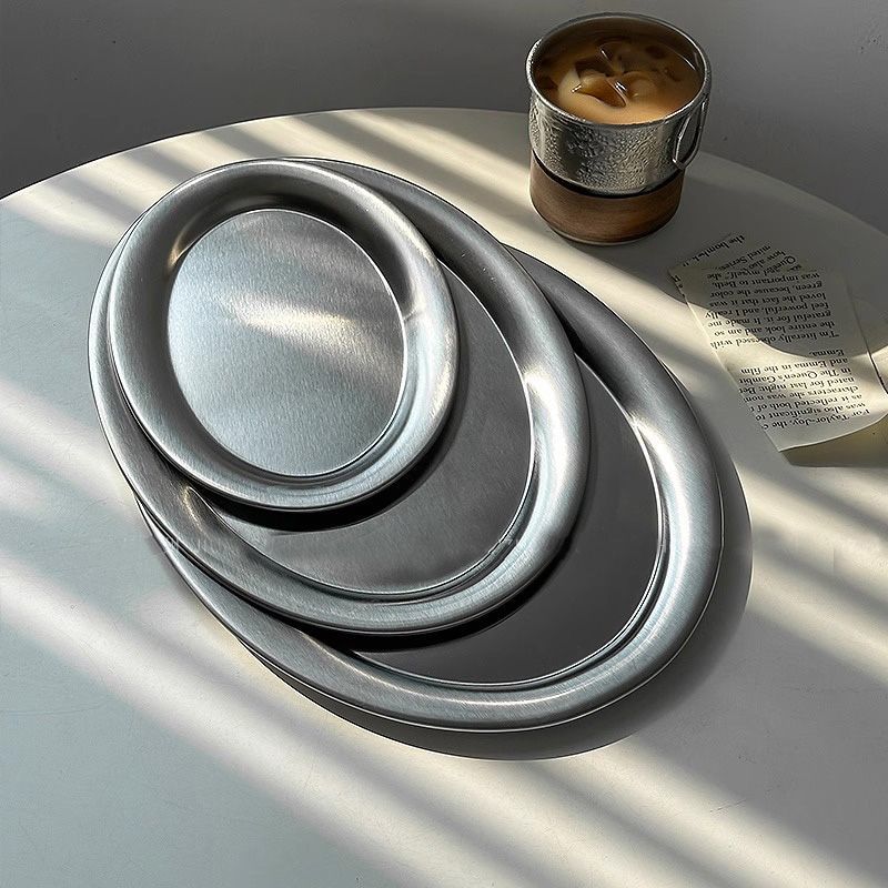 Minimalist Stainless Steel Oval Tray