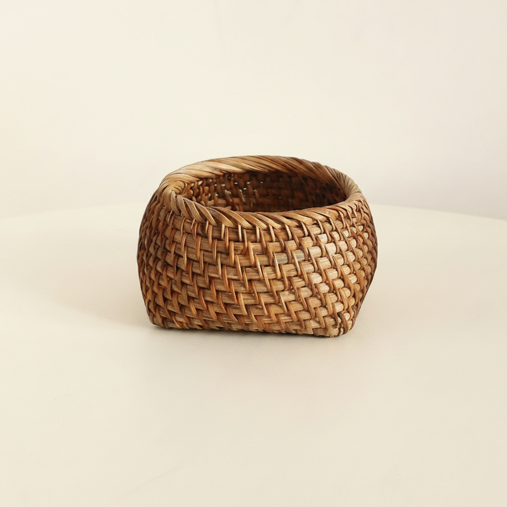 Handcrafted Rattan Mini  Storage basket